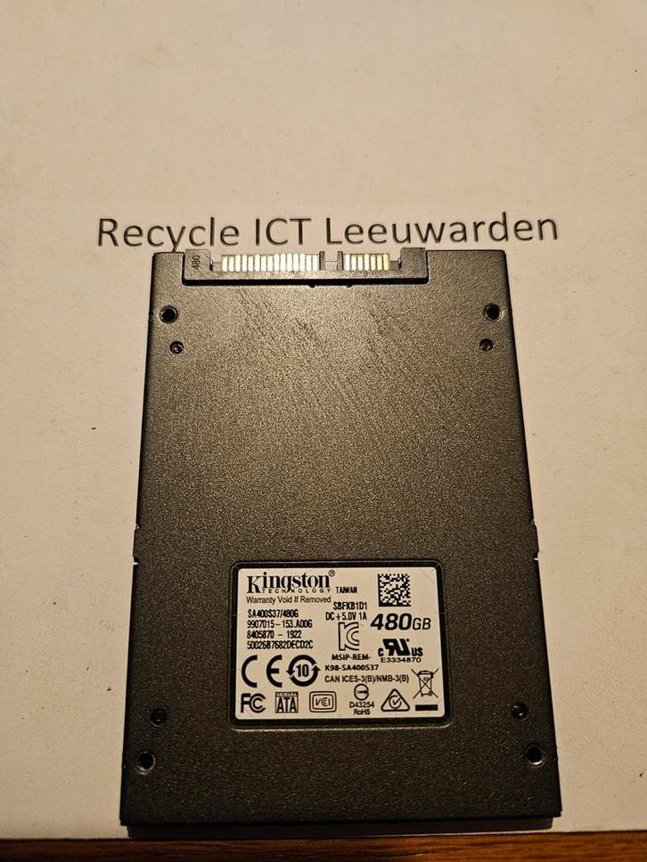 Kingston 480gb laptop ssd hdd hardeschijf, Computers en Software, Harde schijven, Gebruikt, Laptop, Intern, SSD, SATA, Ophalen of Verzenden