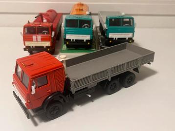Sovjet Unie modeltrucks KamAZ 1:43 USSR Rusland 4 stuks beschikbaar voor biedingen