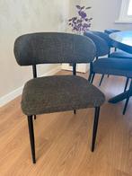 Karwei Cato grijs zwarte eetkamerstoelen 6 stuks, Huis en Inrichting, Ophalen, Gebruikt, Grijs, Vijf, Zes of meer stoelen
