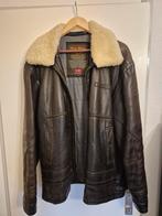 Pall Mall Leren Jas met Lamswollen Kraag - Maat L ( 52), Ophalen, Maat 52/54 (L), Bruin, Pall Mall