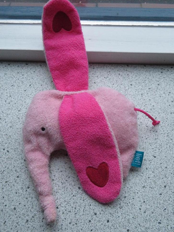 Knuffeldoek olifant LIEF Lifestyle roze badstof, Kinderen en Baby's, Speelgoed | Knuffels en Pluche, Zo goed als nieuw, Olifant