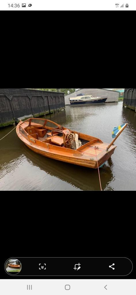 Snipa boot ,, water taxi  houten boot, Watersport en Boten, Motorboten en Motorjachten, Gebruikt, Hout, Tot 6 meter, Benzine, Binnenboordmotor