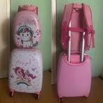 Roze eenhoorn koffer en rugzakset, Gebruikt, Hard kunststof, Minder dan 50 cm, Minder dan 35 cm