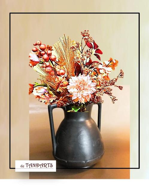 Kayserzinn Tinnen vaas met twee oren – 16 cm hoog, Antiek en Kunst, Antiek | Tin, Ophalen of Verzenden
