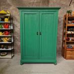 Antieke kast groene kast kledingkast, Ophalen of Verzenden