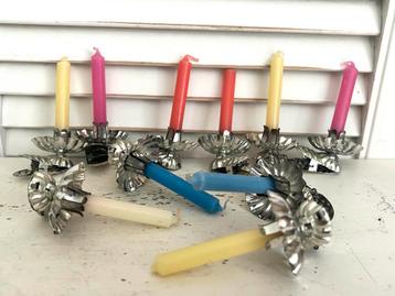 Vintage kerstboom kaarsenknijpers met kaarsjes beschikbaar voor biedingen