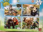 Animal world 4 puzzels in 1 doos/4 dierenpuzzels, 10 tot 50 stukjes, Ophalen of Verzenden, Zo goed als nieuw, 2 tot 4 jaar
