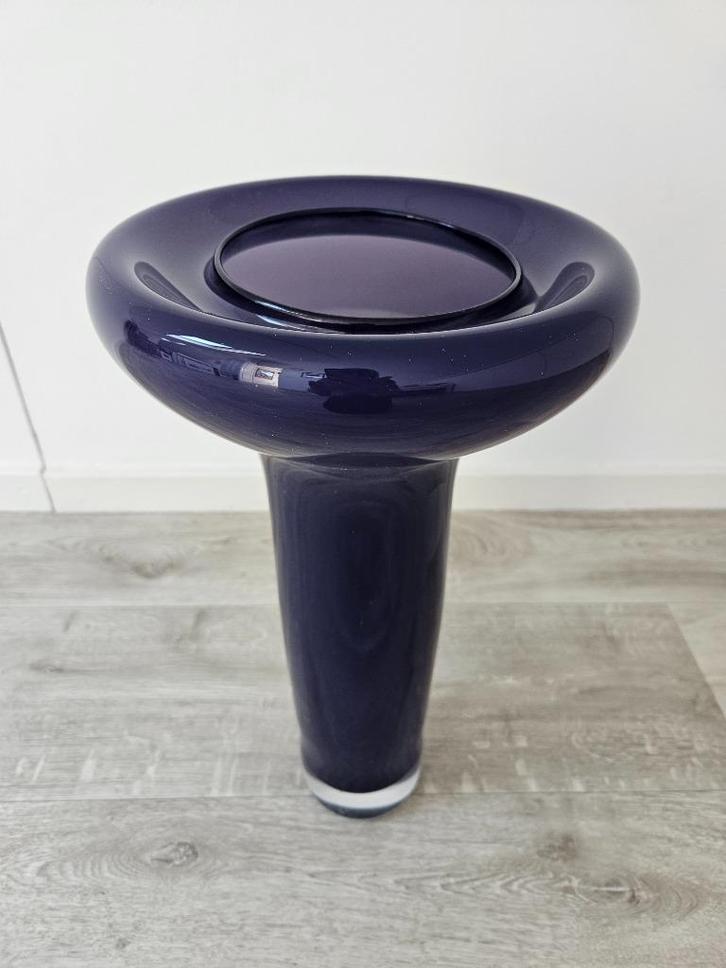 Leerdam glazen paarse vaas / sculptuur, Huis en Inrichting, Woonaccessoires | Vazen, Overige kleuren, Minder dan 50 cm, Glas, Ophalen