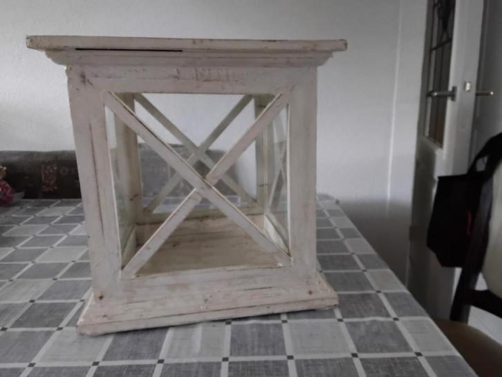 Mooi hout/glas windlicht display, Diversen, Kerst, Ophalen