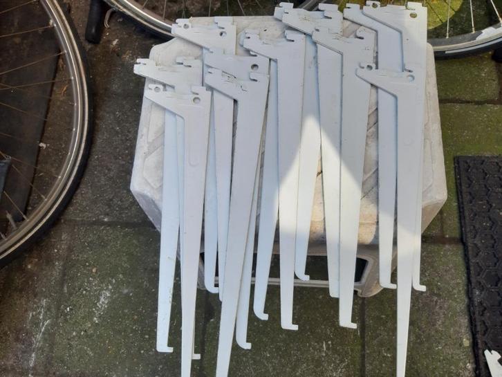 Handson rails enkel en dubbel grijs 200 cm (2 stuks). en Dur, Huis en Inrichting, Woonaccessoires | Wandplanken en Boekenplanken