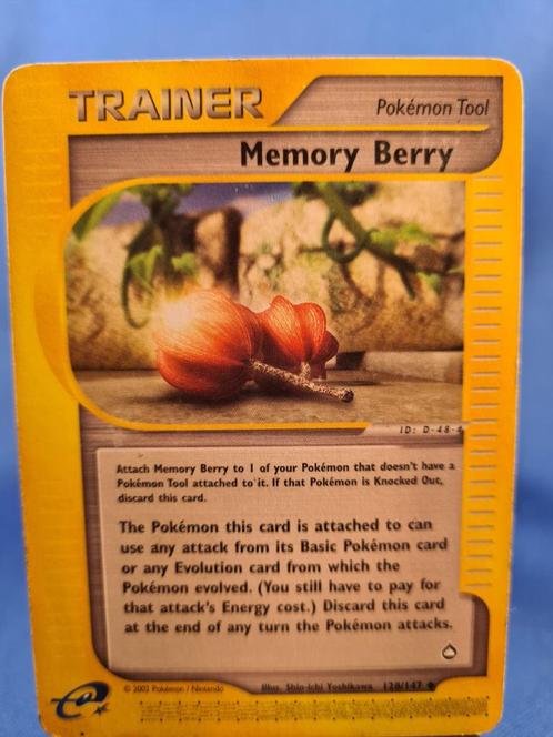 Memory Berry 128/147 - Aquapolis, Hobby en Vrije tijd, Verzamelkaartspellen | Pokémon, Gebruikt, Losse kaart, Verzenden