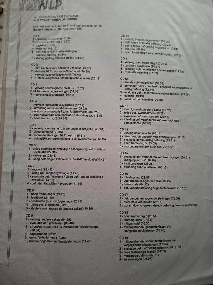 NLP Cursus CD's - Compleet Nieuw!, Boeken, Studieboeken en Cursussen, Nieuw, Niet van toepassing, Alpha, Ophalen of Verzenden