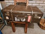 Vintage Bruine Koffer, Sieraden, Tassen en Uiterlijk, Koffers, Ophalen, Gebruikt
