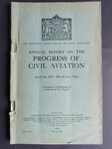 Annual report Civil Aviation uit 1926 (BK474)  beschikbaar voor biedingen