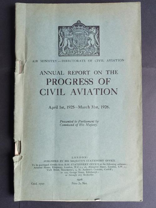 Annual report Civil Aviation uit 1926 (BK474), Verzamelen, Luchtvaart en Vliegtuigspotten, Gebruikt, Boek of Tijdschrift, Ophalen of Verzenden