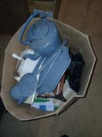 Emaille, blauw gewolkt, koffiemolen, weegschaal Brabantia, Antiek en Kunst, Antiek | Emaille, Ophalen of Verzenden