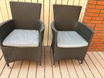 Tuin of balkonset antraciet 2 stoelen en tafel, Tuin en Terras, Tuinsets en Loungesets, Gebruikt, Eettafel, Tuinset, Ophalen