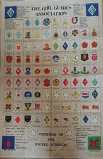 scouting wanddoek Uk Girl Guides met emblemen alle counties, Nieuw, Overige typen, Ophalen of Verzenden