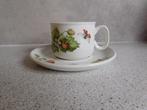 Kop en schotel Aardbei Bosvruchten Wedgwood Majolein Bastin, Ophalen of Verzenden, Zo goed als nieuw, Wedgwood, Kop(pen) en/of Schotel(s)