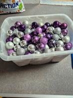 Grote partij kerstballen - paars en zilver, Ophalen of Verzenden