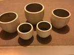 KamerPlantenpotten set van 5 Cream, Gebruikt, Rond, Binnen, Minder dan 40 cm