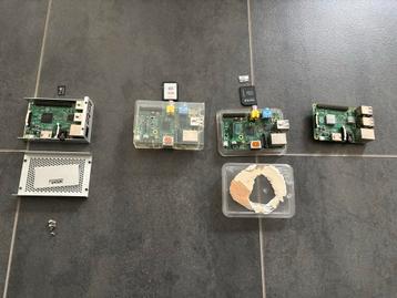 4x Raspberry 1, 2, 3 + behuizing + adapters + sd kaarten beschikbaar voor biedingen