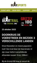 Startbewijs Bear Trail - Grizzly 100km, Sport en Fitness, Overige merken, Overige typen, Nieuw, Ophalen of Verzenden