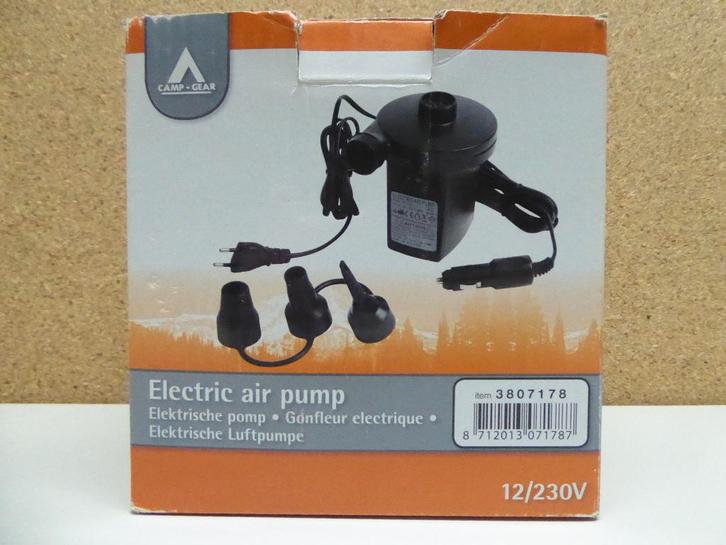 Camp Gear | elektrische lucht pomp | 12 / 230V | nieuw, Caravans en Kamperen, Luchtpompen, Nieuw, Elektrisch, Ophalen of Verzenden