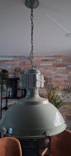 Hanglamp mintgroen met glasplaat 64 cm, Huis en Inrichting, Lampen | Hanglampen, Ophalen, Gebruikt, 50 tot 75 cm, Glas