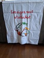 3 Brocante geborduurde overhanddoek verzamelen, Ophalen of Verzenden, Gebruikt, Wit, Overige typen