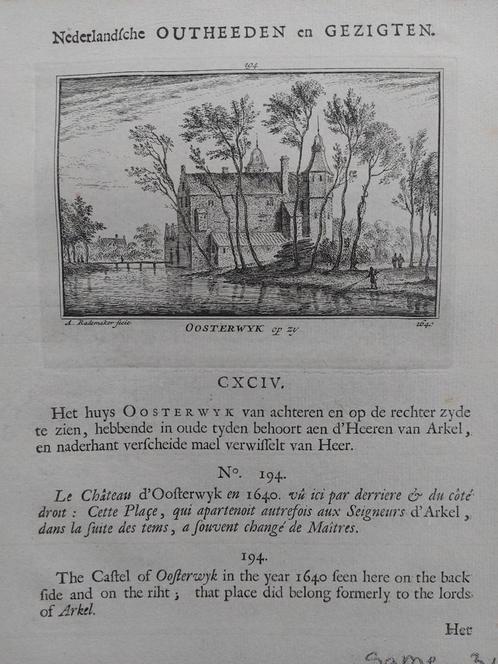 194 / Oosterwijk Gravure van A. Rademaker 1ste druk, Antiek en Kunst, Kunst | Etsen en Gravures, Ophalen of Verzenden