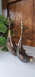 Vintage setje van twee messing ganzen, Antiek en Kunst, Antiek | Koper en Brons, Ophalen of Verzenden