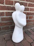 Betonbeeld man vrouw in armen witkleurig, Tuin en Terras, Tuinbeelden, Ophalen, Gebruikt, Beton