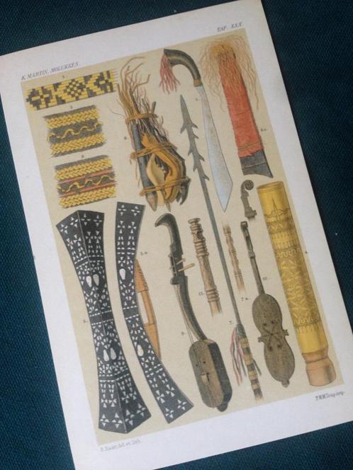 Kaart Parang Salawaku Maluku (K. Martin  ca. 1885), Antiek en Kunst, Kunst | Etsen en Gravures, Ophalen of Verzenden