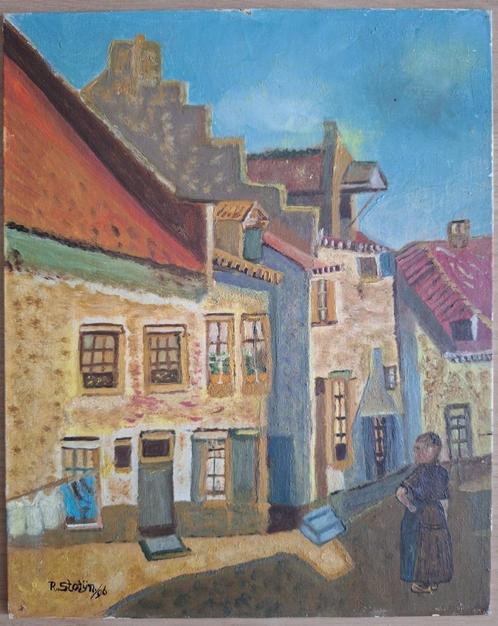 R. Stotijn - 96 | Stadsgezicht | Olieverf op doek, Antiek en Kunst, Kunst | Schilderijen | Klassiek, Ophalen