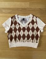 Beige/bruin geruite korte trui van Shein maat S, Beige, Ophalen of Verzenden, Zo goed als nieuw, Korte mouw