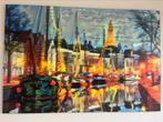 Abstract schilderij van werk aan de muur, Antiek en Kunst, Kunst | Schilderijen | Abstract, Ophalen