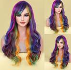 Luxe Paarse Regenboog Pruik - 66cm, Yarspa, Verzenden, Yarspa, Nieuw