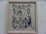 borduurwerk in blauw wit, Hobby en Vrije tijd, Borduren en Borduurmachines, Ophalen of Verzenden, Zo goed als nieuw, Handborduren