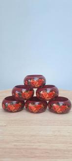 Vintage Houten Servetringen, Russisch, 6 stuks, Ophalen of Verzenden, Gebruikt, Hout, Los bestek