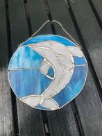glas in lood raamhanger, DOLFIJN, Antiek en Kunst, Ophalen of Verzenden