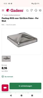 paalkap rvs 121x121, Ophalen of Verzenden, Nieuw