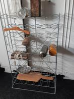 Xl flessenrek, wijn/handdoekenrek ,landelijk stoer brocante, Ophalen