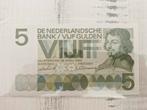 Nederland 5 gulden 1966 UNC, Postzegels en Munten, Bankbiljetten | Nederland, Ophalen of Verzenden, 5 gulden