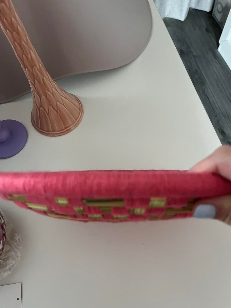 Mooie Marokkaanse schaal - roze, Overige materialen, Gebruikt, Schaal, Rond