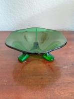 Vintage schattig groen glazen schaaltje *eureka*, Ophalen of Verzenden
