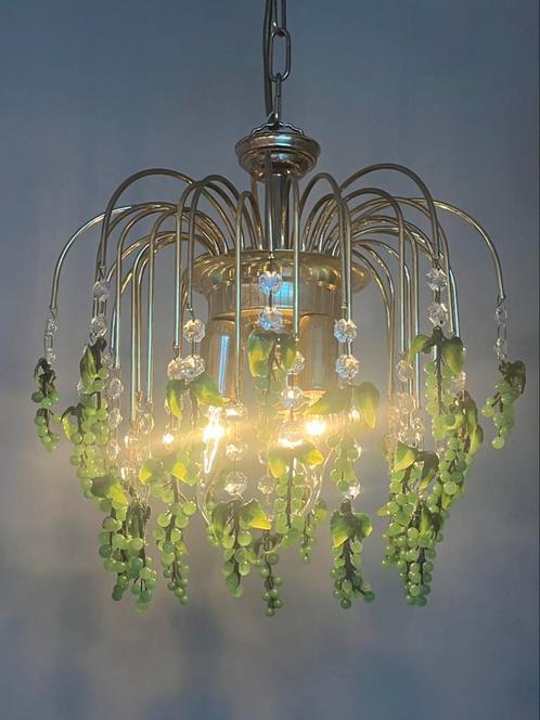 3 Beschikbaar murano groene druiven kroonluchters hanglampen, Huis en Inrichting, Lampen | Kroonluchters, Glas, Ophalen of Verzenden
