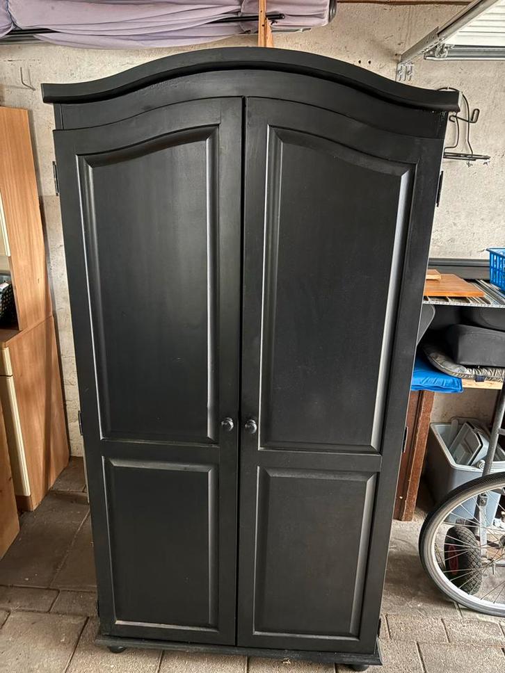 Mooie zwarte kledingkast met deuren, Huis en Inrichting, Kasten | Kledingkasten, Gebruikt, 150 tot 200 cm, 100 tot 150 cm, 50 tot 75 cm