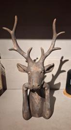 Bruin beeld van een  rendier, hert met gewei, Ophalen of Verzenden, Zo goed als nieuw