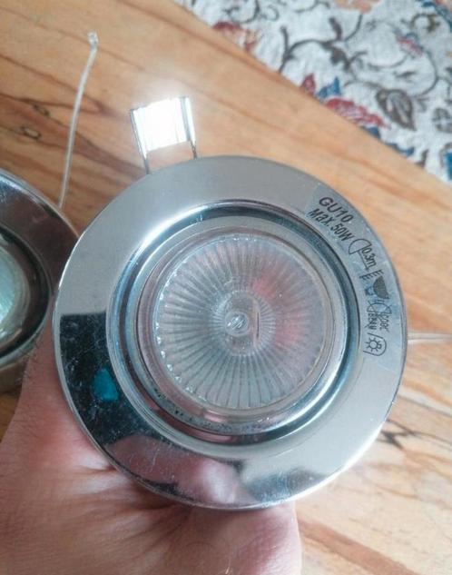 Rvs plafond/inbouw spots, Huis en Inrichting, Lampen | Spots, Zo goed als nieuw, Plafondspot of Wandspot, Overige materialen, Inbouw